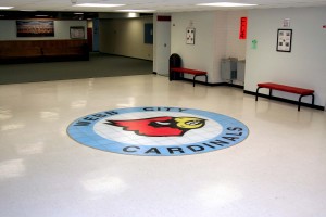 Webb City Cardinals Logo Floor Mural - Wide Angle